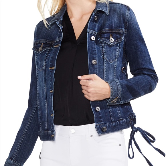 Vince Camuto Jackets Coats Laceup Side Indigo Denim Jacket Poshmark Vince Camuto Jackets Coats Laceup Side Indigo Denim Jacket Poshmark